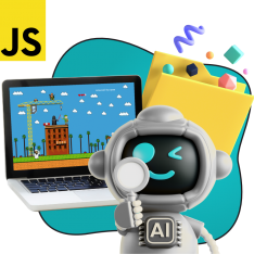 Язык программирования JavaScript + AI. Проектное обучение + геймификация + AI-помощники - КИБЕРшкола программирования для детей, компьютерные курсы для школьников, начинающих и подростков - KIBERone г. Симферополь